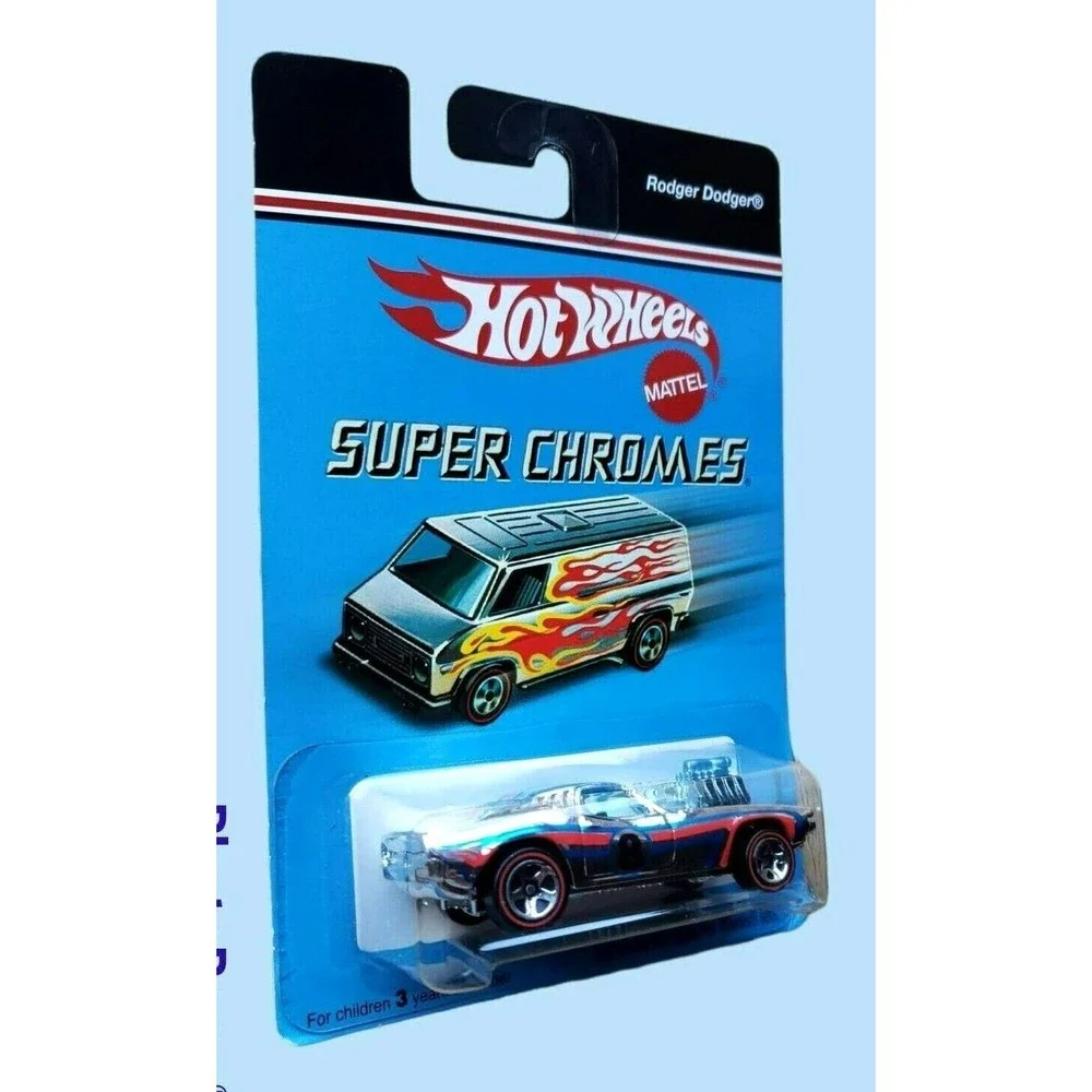 2006 Hot Wheels RODGER DODGER Super Chromes REDLINE 5 SPOKE Silver 1:64 MOC